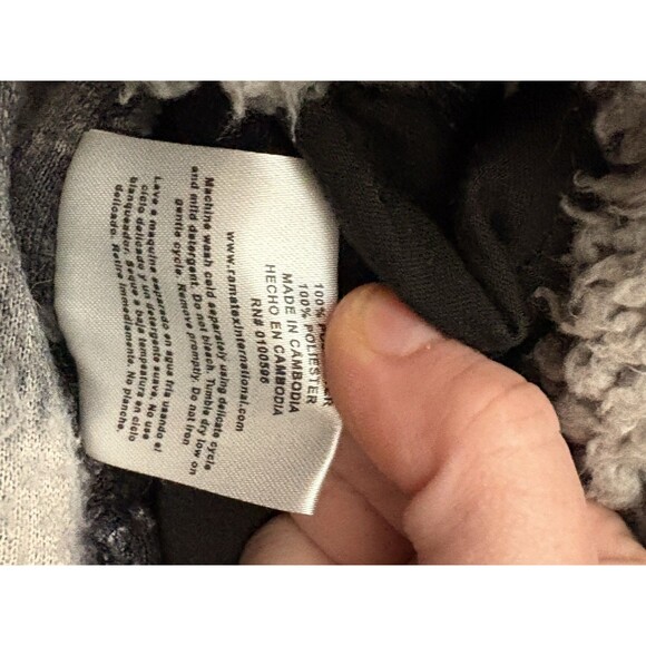 Cabin Fever By Ramatex Sherpa Quarter Zip Men's Small Black White Plaid Fleece - Picture 7 of 10